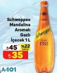 SCHWEPPES MANDALİNA AROMALI GAZLI İÇECEK 1 L